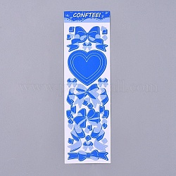 Bowknot Ribbon Pattern Decorative Labels Stickers, DIY Handmade Scrapbook Photo Albums, Royal Blue, 165x50x0.5mm, Pattern: 4~45mm