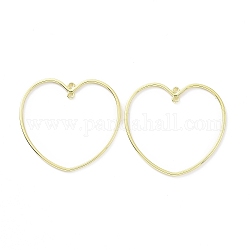 Alloy Chandelier Components 2-Loop Link Pendants, Heart, Golden, 41x43x1.5mm, Hole: 1.5mm