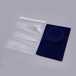 PVC & Samt Halskette und Ohrring Display-Karten, mit opp Cellophantüten, Rechteck, Mitternachtsblau, 9-1/8x6-5/8 Zoll (23.3x16.8 cm), 1.8 cm dick, Tasche: 30x18.5cm
