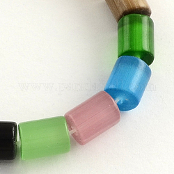 Katzenauge Glasperlenstränge, Kolumne, Mischfarbe, 10x7.5 mm, Bohrung: 1 mm, ca. 38 Stk. / Strang, 14 Zoll