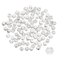 Pandahall 100 Stück Würfel Abstandsperlen, Mini ecklose Würfel quadratische Perlen facettierte Metallperlen Diamantschliff lose Perlen für Perlen DIY Schmuck machen Handwerk handgefertigte Lieferungen