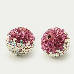 Österreichischen Kristall-Perlen, Pflasterkugelperlen, mit Fimo im Inneren, Runde, 209 _rose, 18 mm, Bohrung: 1 mm