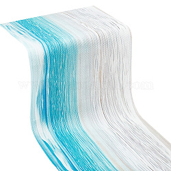DELORIGIN 2Pcs 2 Style Gradient Summer Ocean Beach Burlap Table Runner, for Dining Table, Rectangle, Mixed Color, 1840x340x0.5mm, 1pc/style