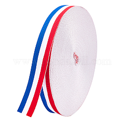 Ruban polyester gros-grain, pour badge médaille patriotique et emballage cadeau, rouge, blanc, bleu, 1 pouce (25 mm)
