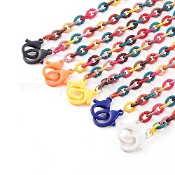 Персонализированные прорезиненные акриловые ожерелья-цепочки, цепочки для очков, цепочки для сумочек, с пластиковыми застежками в виде клешней лобстера, разноцветные, 19.8 дюйм (50.3 см)