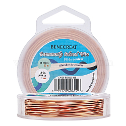 BENECREAT 18 Gauge/1mm Bare Copper Wire Solid Copper Wire for Jewelry Craft Making, 33 Feet/10m