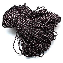 7 внутренние сердечники веревки из полиэстера и спандекса, для изготовления веревочных браслетов, чёрные, 4 мм, около 109.36 ярда (100 м) / пачка, 420~500 г / пачка