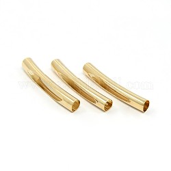 Полые медные изогнутые бисер трубки, изогнутые трубочки бусины лапши, золотые, 33x5 мм, отверстие : 4.5 мм