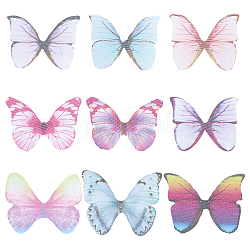 Sunnyclue 1 boîte de 180 pièces 9 styles de boucles d'oreilles papillon, breloques ailes de papillon, papillons en organza, tissu à ressort en vrac, décoration de papillon, breloque d'aile pour la fabrication de bijoux, boucles d'oreilles pendantes pour adultes