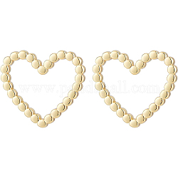 BENECREAT 10PCS 18K Gold Plated Linking Rings Brass Heart Closed Jewelry Connectors for Bracelets Necklace DIY Making, 17.5x20x2mm