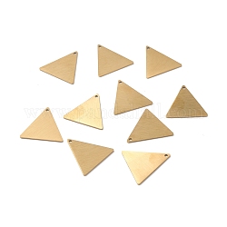 Placage ionique (ip) 304 pendentifs en acier inoxydable, banc double, estampillage d'une étiquette vierge, triangle, or, 25x25x1mm, Trou: 1.6mm