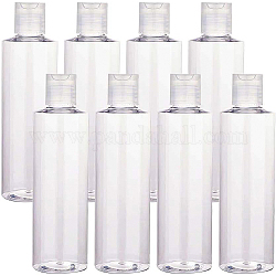 BENECREAT 24 Pack 1oz PET Plastic Bottles Clear Refillable Bottles with Press Disc Flip Cap for Shampoo, Lotions, Creams