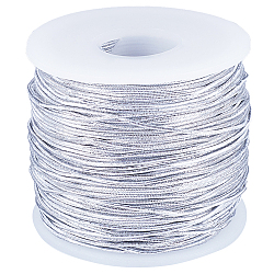 GORGECRAFT 120M Silver Metallic Elastic Cord Stretchy Bracelet String Twine Beading Thread Cord Decorative for Crystal Braided Jewelry Bead Bracelet Necklaces Decorative Braiding Wrapping