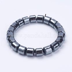 Bracelets extensibles avec perles en hématite synthétiques sans magnétiques, bracelets ronds à facettes, 2-1/4 pouce (56 mm)