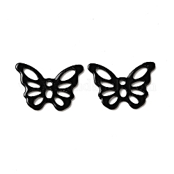 201 pendente in acciaio inossidabile verniciato a spruzzo, charms farfalla, nero, 15x10.5x0.5mm, Foro: 1.2 mm