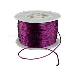 Круглый нейлоновая нить, гремучий атласный шнур, для китайского материалы узлов, фиолетовые, 1 мм, 100 ярдов / рулон