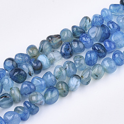 Drago vene agata naturale perline fili, pietra burrattata, tinto, pezzo, cielo azzurro, 7~9x6~9x6~10mm, Foro: 1.5 mm, circa 50pcs/filo, 14.5 pollice