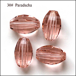 Имитация австрийских кристаллов, класс AAA, граненые, овальные, светлый померанцевый, 10x13 мм, отверстие : 0.9~1 мм