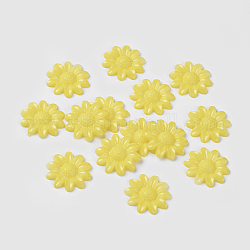 Acrylic Cabochons, Dyed, Sunflower, Yellow, 20x3.5mm