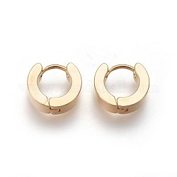 304 Stainless Steel Huggie Hoop Earrings, Hypoallergenic Earrings, Thick Hoop Earrings, Ring Shape, Golden, 10x11.5x3mm, Pin: 1mm