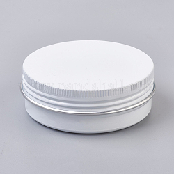 Runde Aluminiumdosen, Aluminiumglas, Vorratsbehälter für Kosmetika, Kerzen, Süßigkeiten, mit Schraubdeckel, weiß, 6.8x2.5 cm, Kapazität: 60 ml (2.02 fl. oz)
