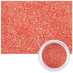 Glitter per unghie in polvere brillante effetto zucchero glitter, pigmenti per unghie colorati polvere polvere per unghie, per la decorazione di punte di nail art fai da te, arancio rosso, scatola: 3.2x3.35 cm, 8 g / scatola