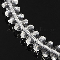 Chapelets de perles en cristal de quartz synthétique, rondelle, clair, 6x3mm, Trou: 1mm, Environ 111 pcs/chapelet, 15.7 pouce