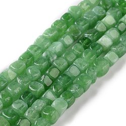 Fili di perline quarzo naturale , tinti e riscaldato, cubo, verde, 5~7x5~7x5~7mm, Foro: 0.8 mm, circa 66~71pcs/filo, 14.80~ 15.08 pollice (37.6~38.3 cm)
