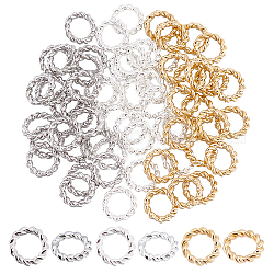 Ahadermaker 60 pz 3 colori anelli di salto saldati in ottone, anelli di salto chiusi, anello di torsione, colore misto, 6x1mm, diametro interno: 3.5mm, 20 pz / colore