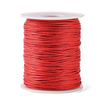 Cordones de hilo de algodón encerado ecológico, Cordones de macrame, Para la fabricación de joyas collar pulsera, rojo, 1mm, aproximamente 100 yardas / rodillo