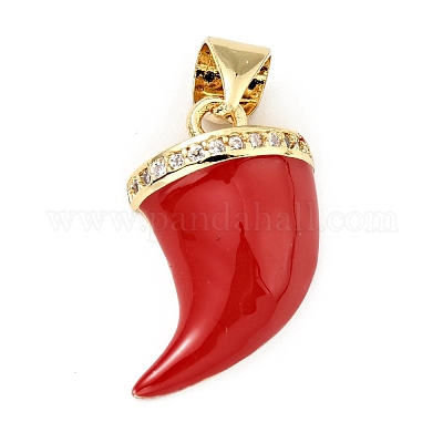 Кулоны с эмалью из латуни с прозрачным кубическим цирконием KK-G416-39G-1