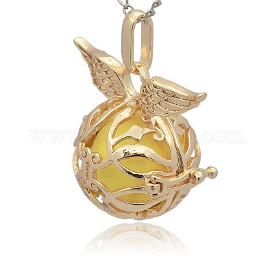 Золотые тона латунные клетки подвески KK-J213-16G-1