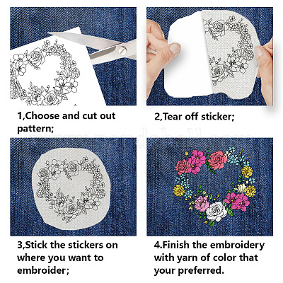 4 лист 11.6x8.2-дюймовых рисунков вышивки палочками и стежками DIY-WH0455-151-1