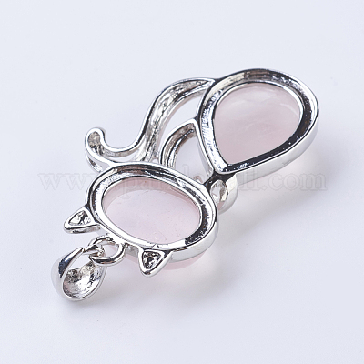 Кулоны для котят из розового кварца G-P352-B07-1