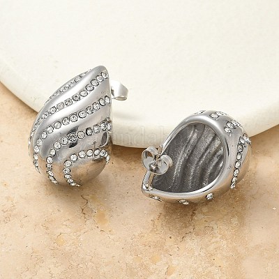 Серьги-гвоздики в форме капли из нержавеющей стали 304 EJEW-B108-07P-1