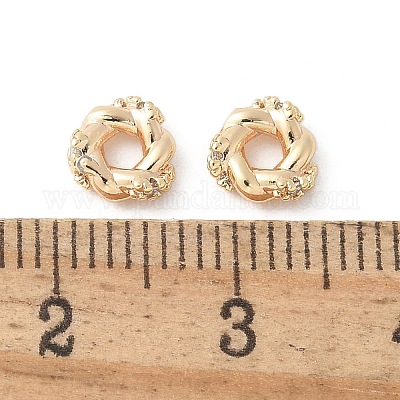 Латунные микро-паве кубические цирконии ромашки разделительные бусины KK-U052-06G-1