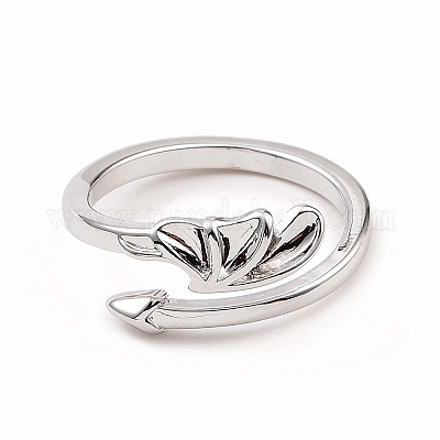 Кольцо-манжета из латуни с крыльями дракона для женщин RJEW-B028-21P-1