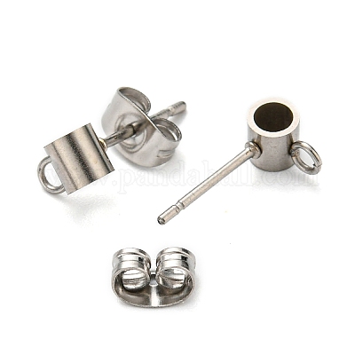 Фурнитура для сережек-гвоздиков из нержавеющей стали 201 STAS-B045-16A-P-1