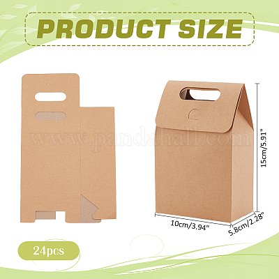 Прямоугольные подарочные пакеты из крафт-бумаги с дырочной ручкой CON-WH0088-84-1