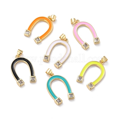 Кулоны из экологически чистой латуни с микропаве и кубическим цирконием KK-D066-04G-RS-1