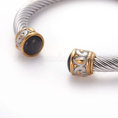 Браслеты-манжеты из нержавеющей стали 304 BJEW-L642-22B-1