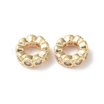 Латунные микро проложить кубических циркония шарики прокладки KK-I702-35G-1