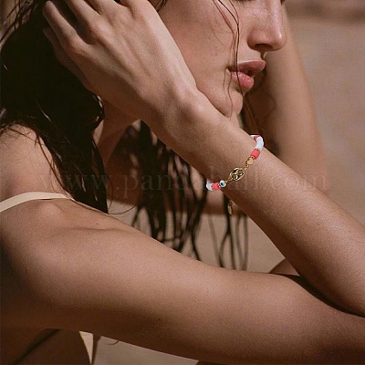 6 шт. 6 стрейч-стрейч-звена и плетеные браслеты из бусин BJEW-SZ0001-65-1