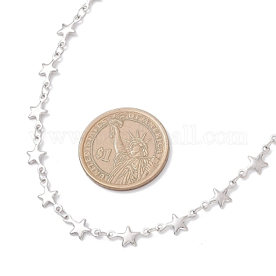 Ожерелья из нержавеющей стали 304 в виде звездных звеньев для женщин NJEW-JN05652-1