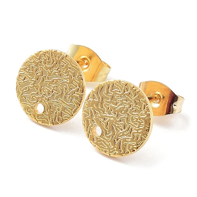 201 плоская круглая фурнитура для сережек-гвоздиков из нержавеющей стали STAS-K259-18C-G-1