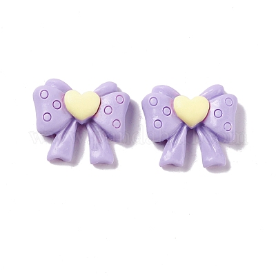 Кабошоны из непрозрачной смолы с бантом RESI-G041-C01-1