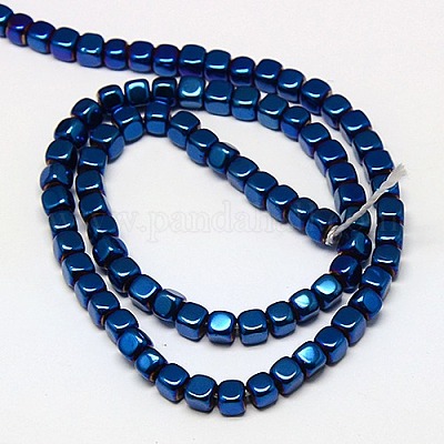 Гальванизировать немагнитных синтетический гематит бисер пряди G-J172-4x4mm-M-1