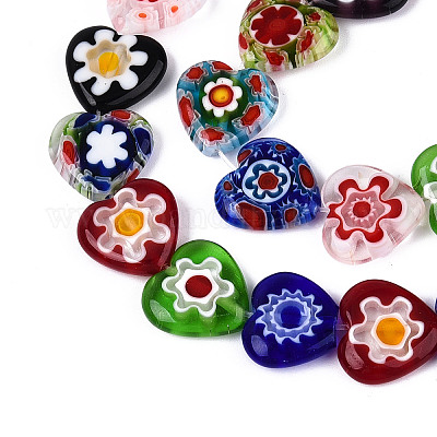 Ручной работы millefiori стеклянные бусины нитки LAMP-T022-08-1