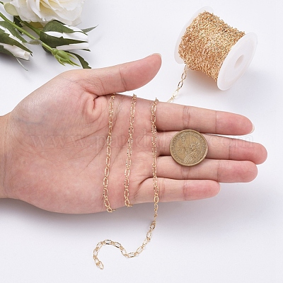 Латунные текстурированные овальные звенья цепи CHC-S004-07G-1