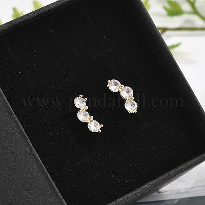 Серьги-гвоздики из циркония EJEW-R016-01G-01-1